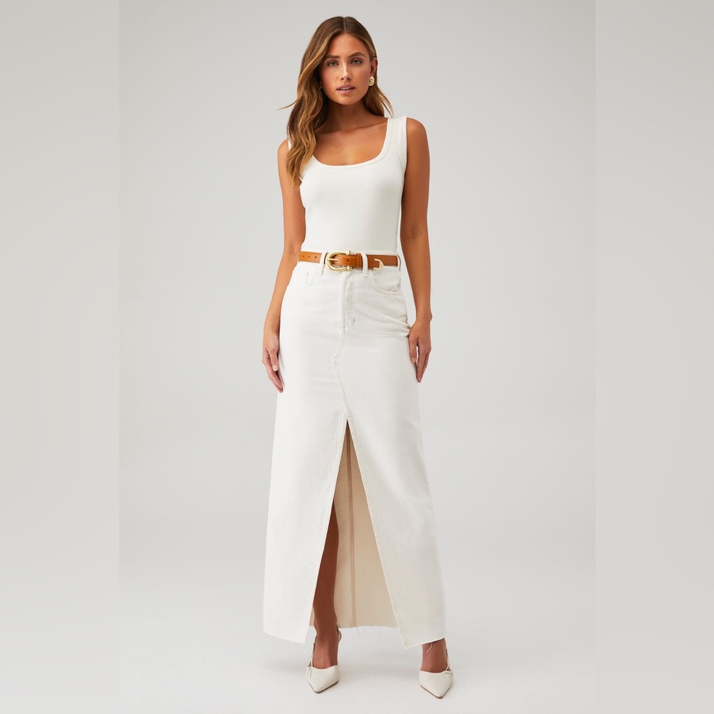FAVORITE DAUGHTER THE SADIE HIGH RISE MAXI SKIRT GARDENIA‎ SIZE 28
